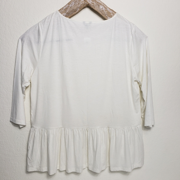 Ann Taylor XXL White Peplum Blouse - Picture 2 of 8